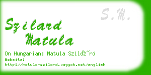 szilard matula business card